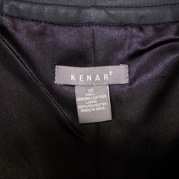 Kenar Size 10 Black Cropped Leather Jacket - Picture 3 of 5